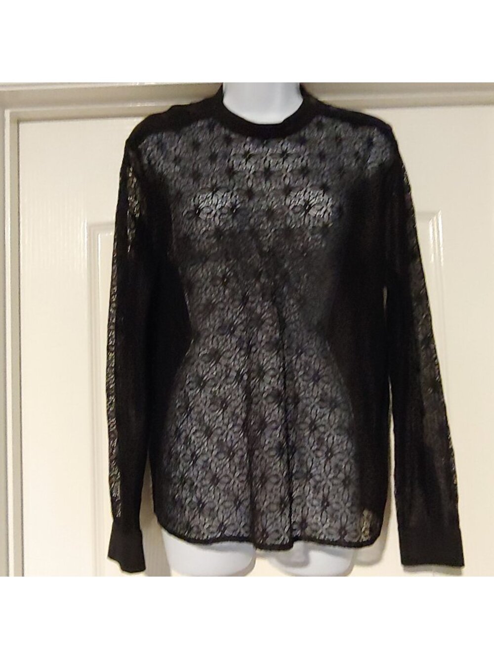 The Kooples Sheer Lace Top Floral Goth Whimsygoth Indie Sleaze Rock Chic M